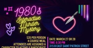 1980s Interactive Murder Mystery Dinner